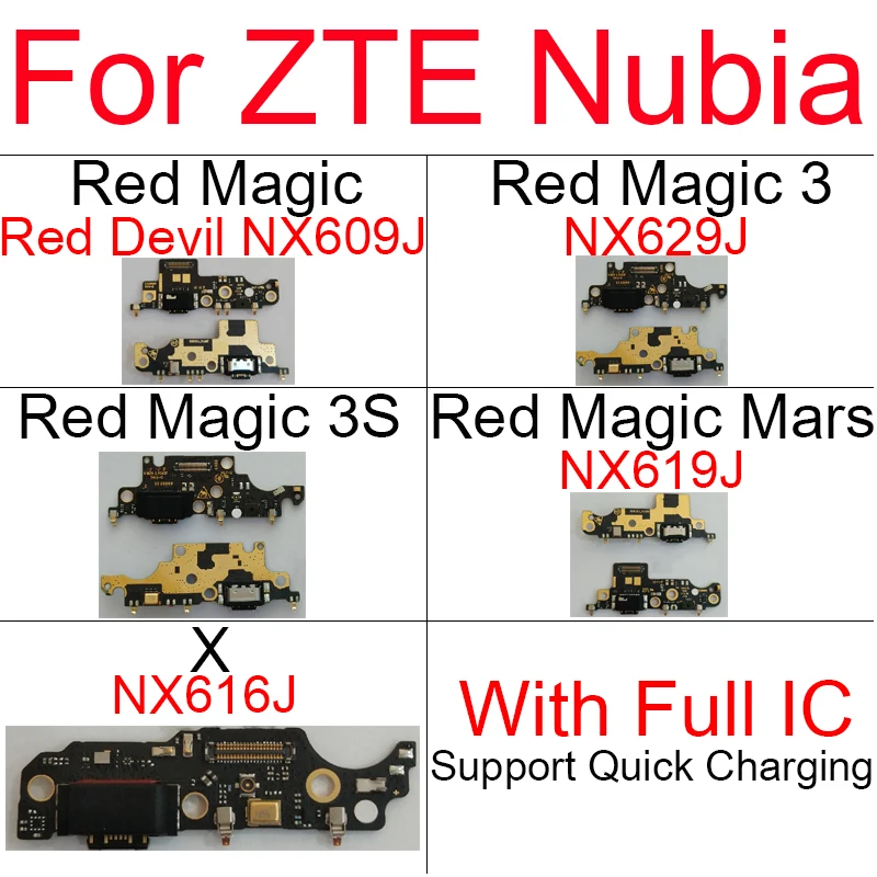 

USB Charger Charging Jack Board For ZTE Nubia Red Magic 3 3S Mars X NX616J NX619J NX629J Red Devil NX609J Replacement Parts
