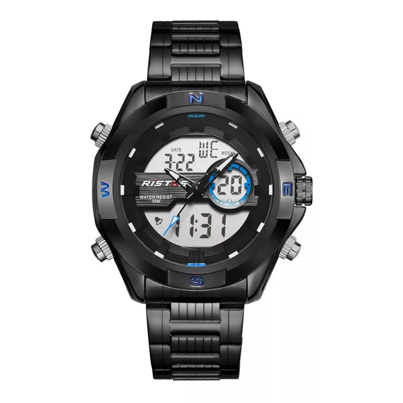 

RISTOS business sports outdoor military multifunctional luxury watch waterproof luminous double movement shockproof men's watch