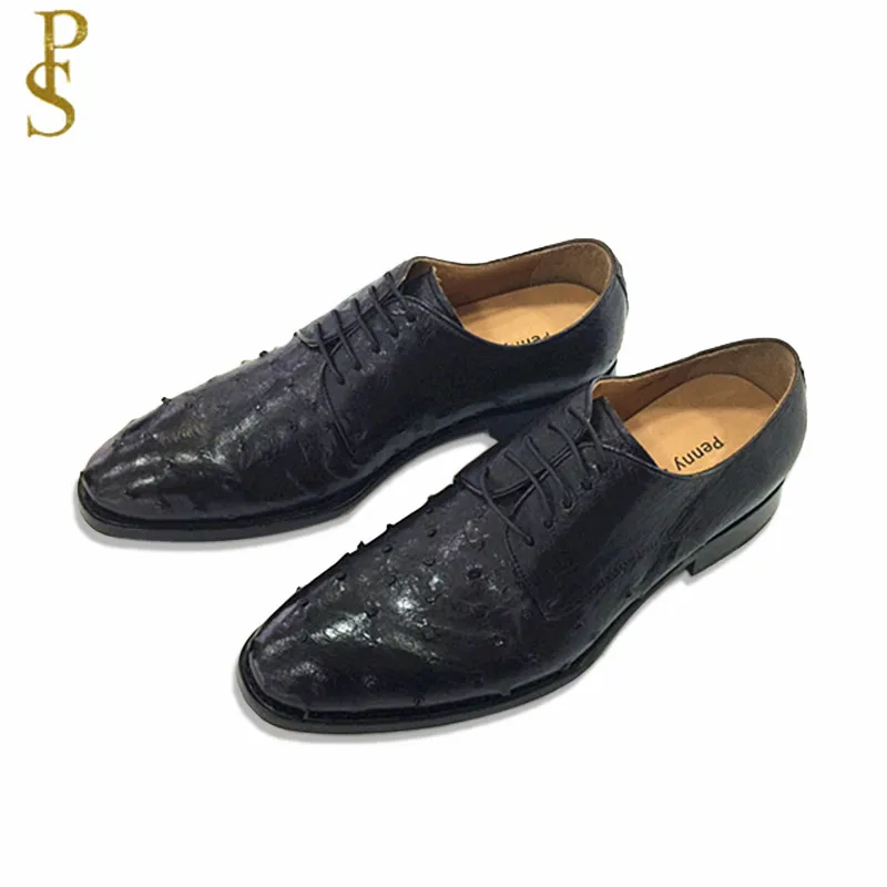 Удобная Новая мужская обувь из страусиной кожи персональная натуральной