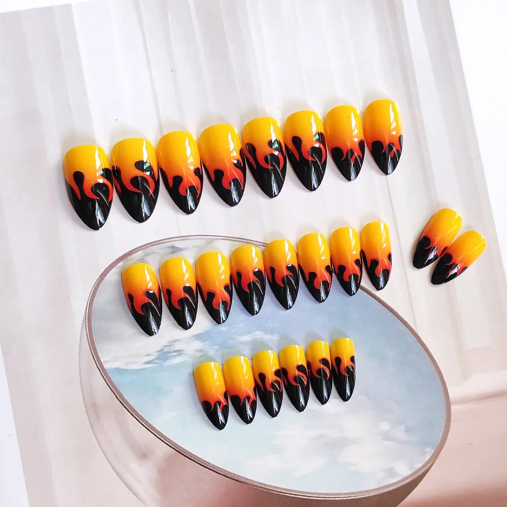 

False Nails With Glue Long Press On Nails Acrylic Art Tips Sets And Kits Wearable Artificial Nails With Design 2021