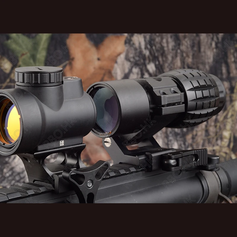 Тактический 3x Red Dot прицел Лупа флип в сторону Пикатинни Вивер рейку крепление M9443