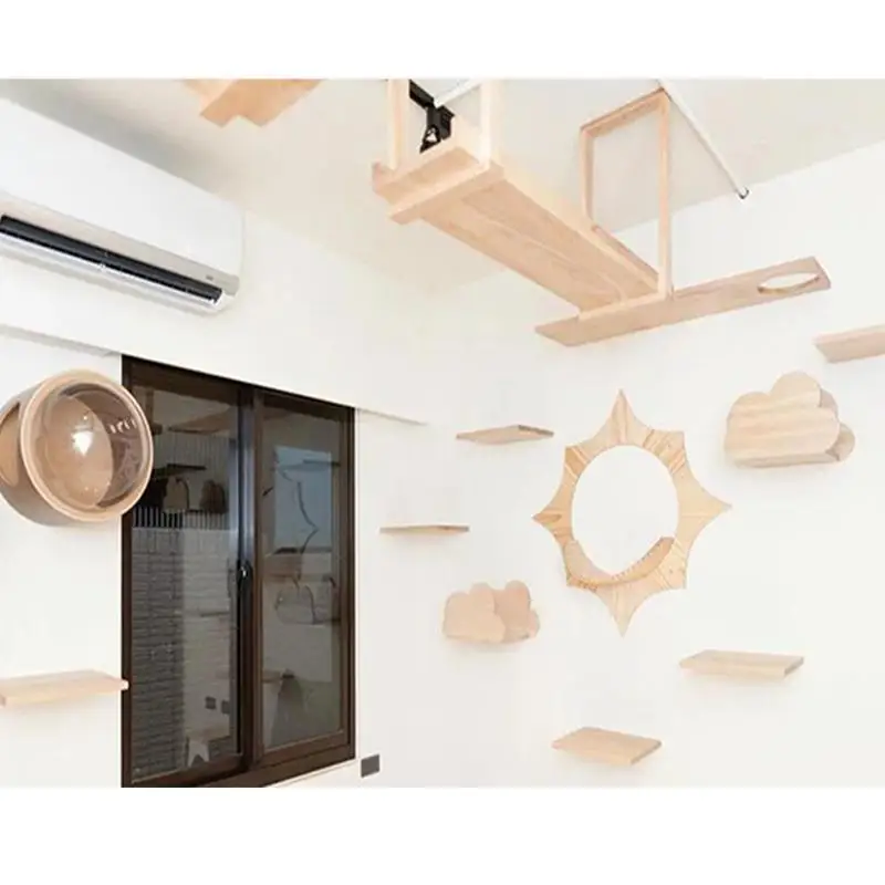 

Pet Furniture Disassemble Kitten Springboard DIY Wall Mounted Solid Wood Cat Jumping Platform Cat Climbing Frame Cat Tree Wall