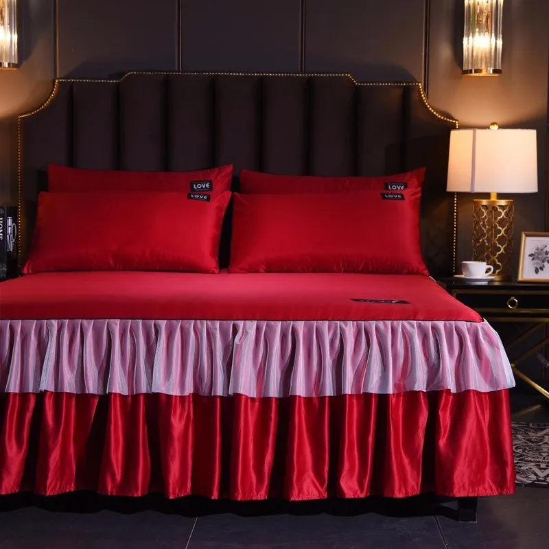 Комплект постельного белья с юбкой и оборками для принцессы размер 1 2/1 5/1 8/2 0 м 3