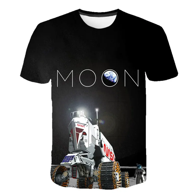 

Summer New Children T-shirt The Astronauts Space Child Shirt Girl Short T Shirts Kids Vest Baby Clothes Boy Tops Teens Tee