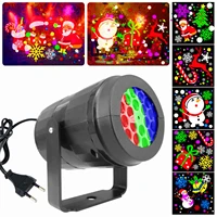 16 patterns christmas led laser projector elk snowman projection stage light new year home party room decoration