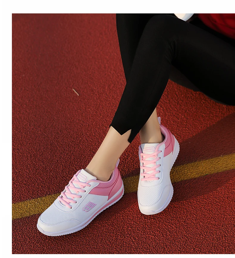 Size 35-41 New Fashion Tennis Shoes for Women Ultra-light Leather Blue Sneakers Gym Sport Shoes Tenis Feminino Basket Femme