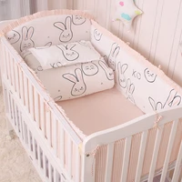 6pcsset baby crib bedding set cotton print toddler baby bed linens baby cot bumpers bed sheet pillowcase newborn bedding set