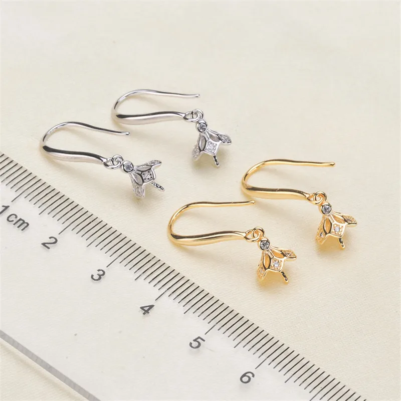 

2019 New Fashion Pearl Earrings Parts, Stud Earrings with Earrings Stoppers/Back/Cup Findings Accessory, 925 Silver Metal