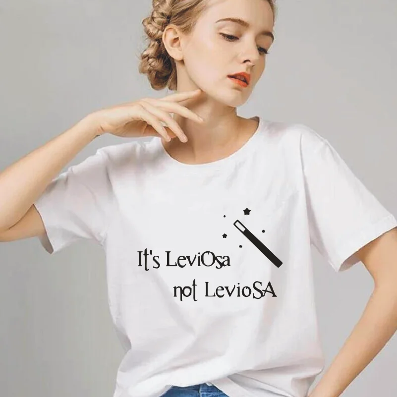 Женская футболка с надписью It's Leviosa летняя повседневная хлопковая Футболка