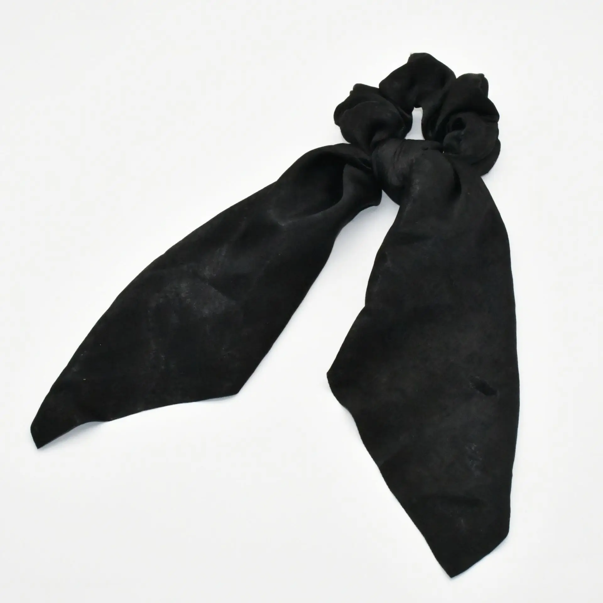 

Popular long square square satin velvet plain color large intestine ring streamer hair band square square net hair accessories