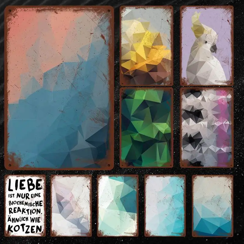 

Lagoon 3 Pictures ation Scandinavian Abstract Geometric Sea Turquoise Summer Metal Wall Decor Man Cave Bar Funny Door Sign