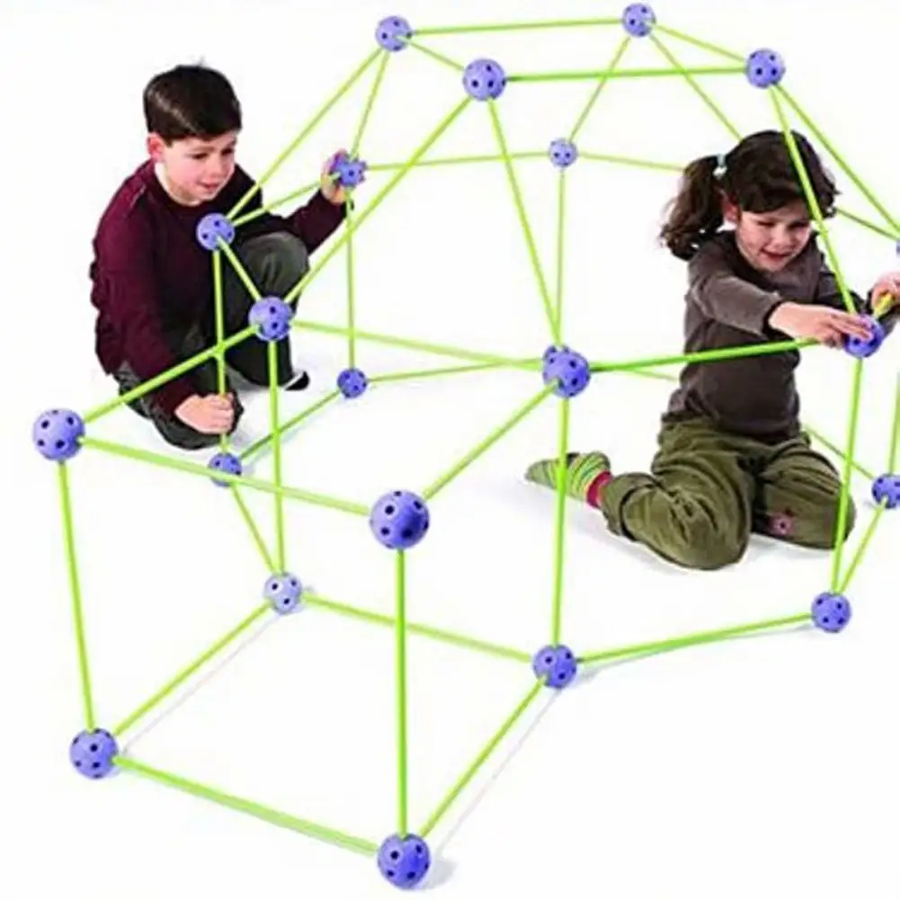 

Kids Construction Fort Building Castles Tunnels Tents Kit DIY 3D Play House Building Toys For Boys Girls Christmas Gift
