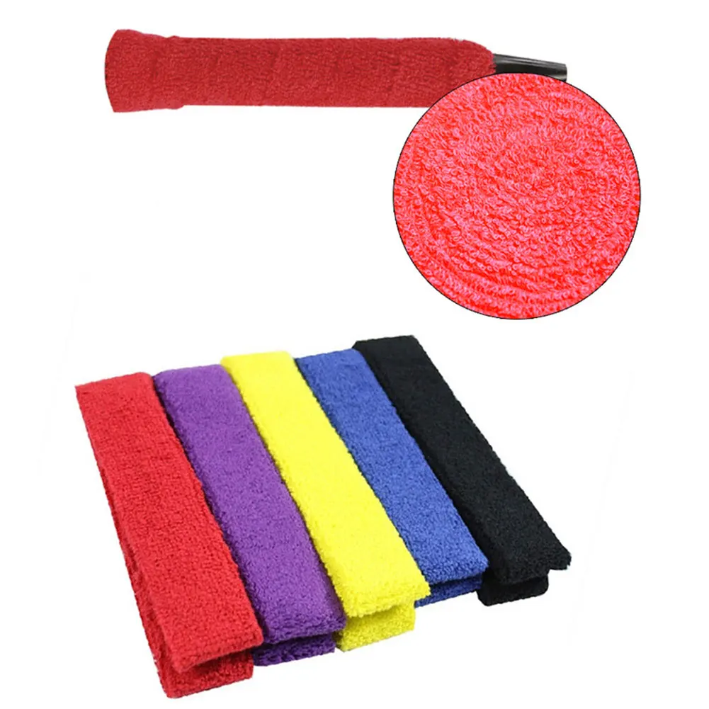 

Hot Selling Cotton Towel Glue Tape Badminton Tennis Racket Anti-Slip Handle Grip Bands Sweat Band Solid Color