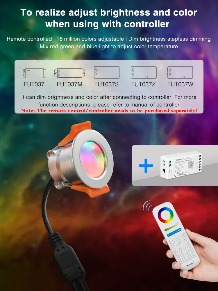 3 Вт RGB Диммируемый Светодиодный точечный светильник IP66 мини внутренний и