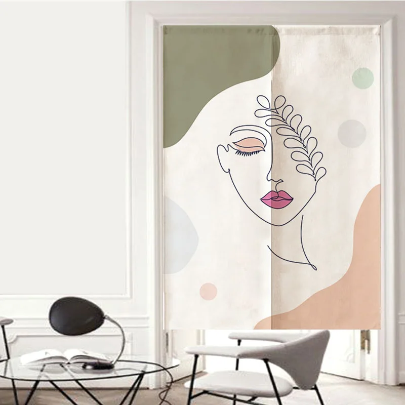 

Простой современный занавес для двери Геометрические линии персонаж домашний декор занавес абстрактный арт занавеска занавес