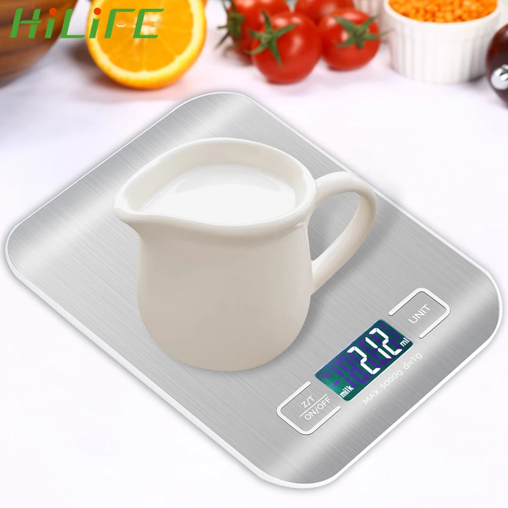 

HILIFE 5/10kg Mini Kitchen Scale Balance Measuring Tool Kitchen Gadget Weighing Food Scale Stainless Steel Weighing Scale