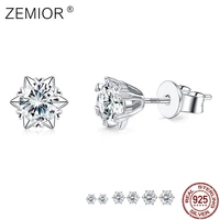 zemior authentic 925 sterling silver hexagonal petals earrings fine stud earring for women teen girls anniversary jewelry best
