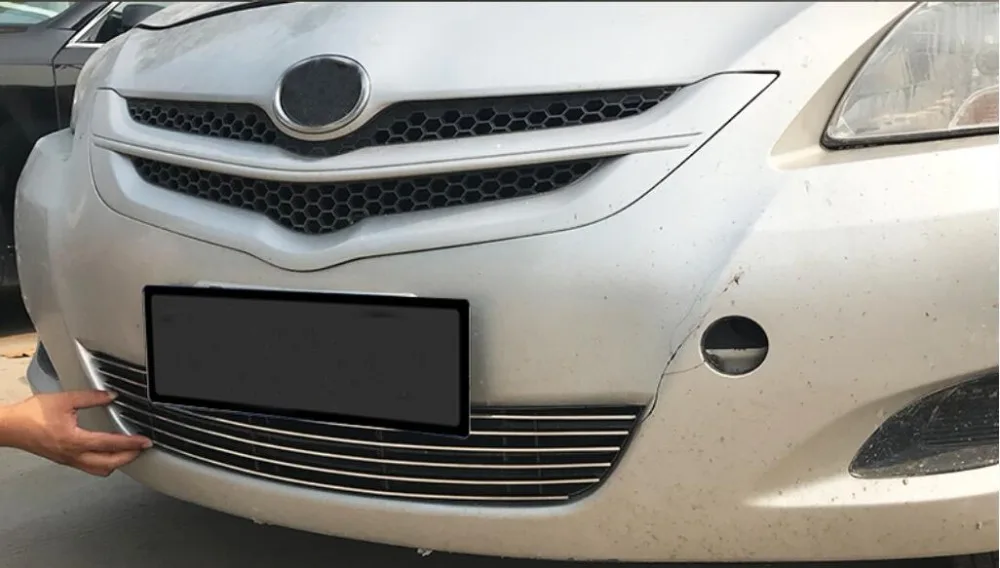 Для Toyota Vios 2008 2009 2010 2011 2012 2013 Алюминиевый Брелок для автомобильных ключей, передний бампер решетка сетки вокруг отделкой гоночные решетки