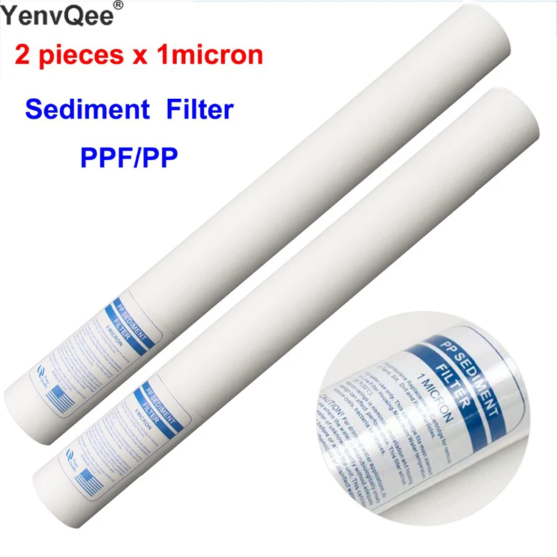 2 pezzi 20 pollici 1 MICRON PPF/sedimenti cartuccia filtro acqua purificatore d'acqua cartuccia filtro anteriore acquario per osmosi inversa