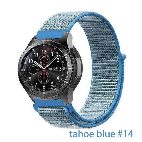 tahoe blue 14 Galaxy watch band для samsung galaxy watch 46 мм 42 мм active 2 gear s3/huawei watch gt 2 ремешок 20 22 мм спортивный нейлоновый ремешок - Цвет ремешка: tahoe blue 14