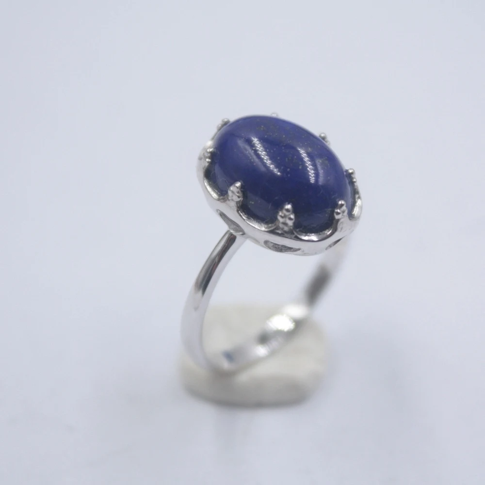 Solid 925 Sterling Silver Ring The Widest 14mm Lapis Lazuli Ring