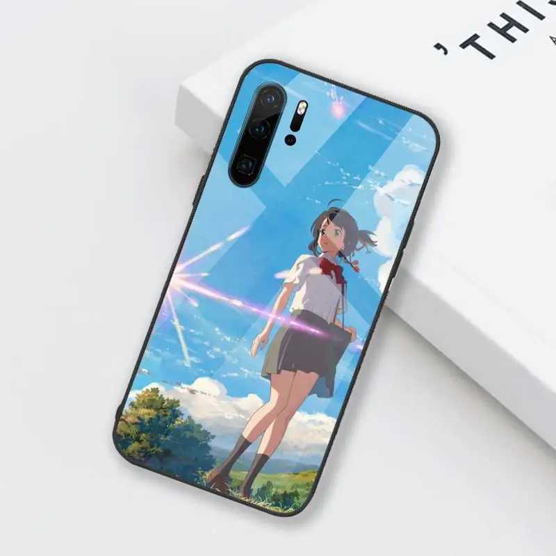 

Anime Your Name Phone Case Tempered glass for Huawei Honor Mate P 9 10 20 30 8X 7A V10 Pro Plus Lite NOVA 3E 3I 5 5I Pro