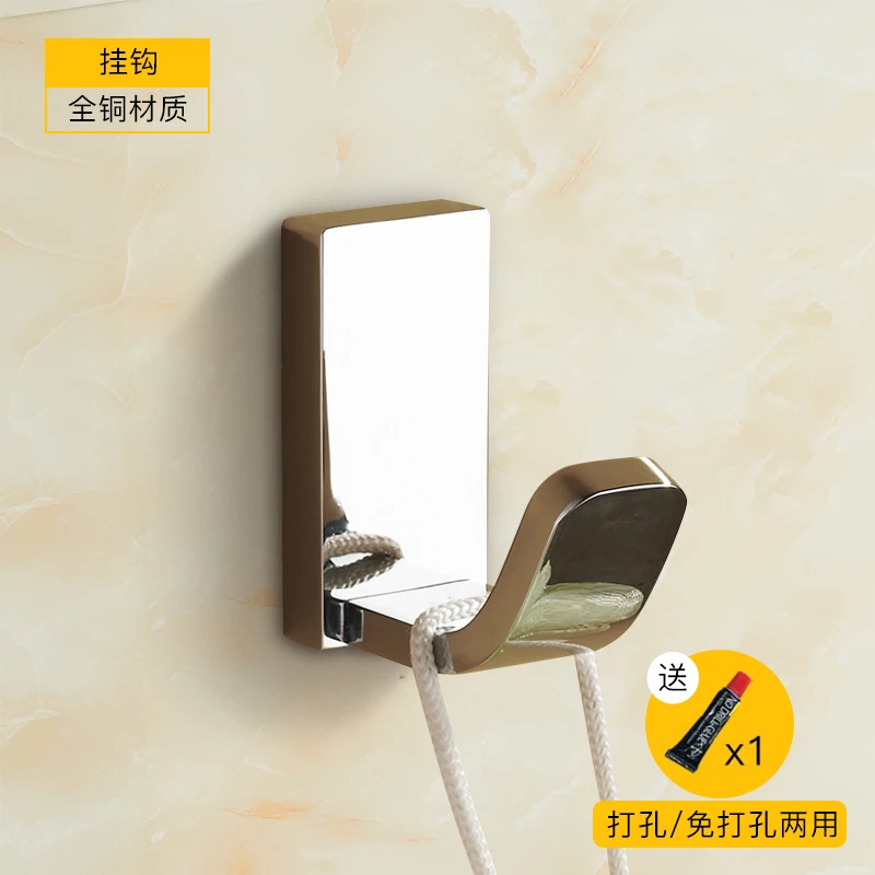 

Bathroom hook toilet coat hook door single hook sticky hook golden living room bathroom wall hook