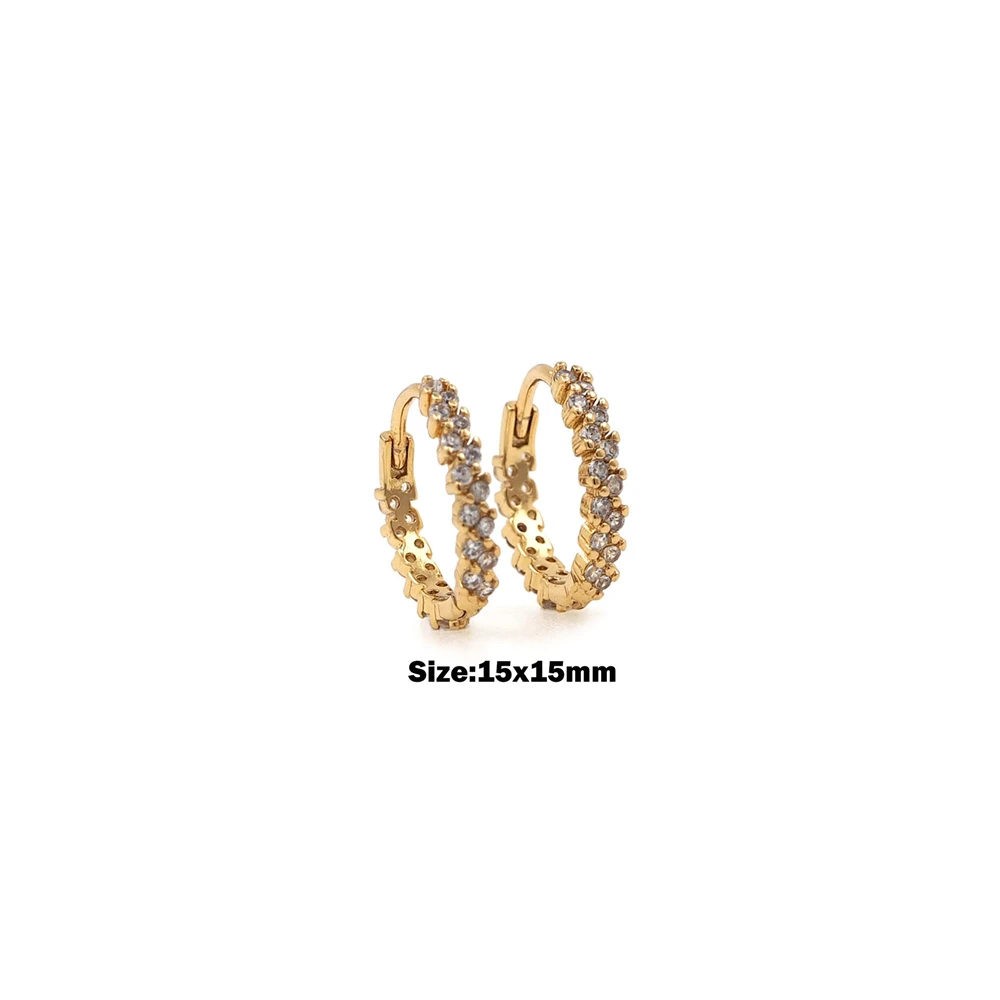 

Gold Filled Hoop Earrings Ladies Round Micro-inlaid Crystal Luxury Anniversary Gift Fashion Simple Earrings Jewelry Accessories