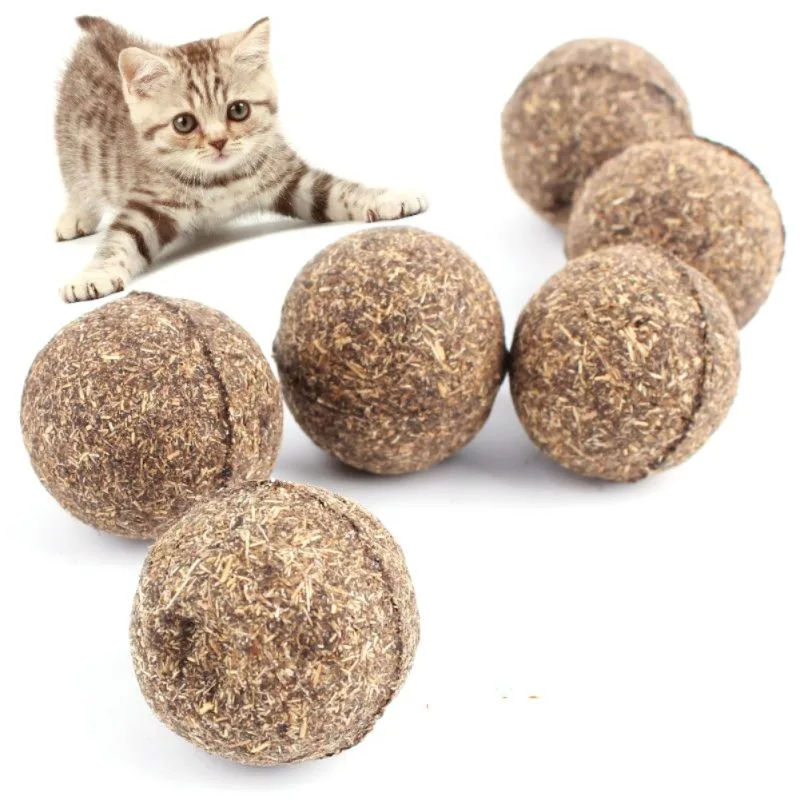 

Hot Pet Cat Toy Balls 100% Edible Cats-go-crazy Natural Catnip Ball Menthol Flavor Cats Treats Edible Cats-go-crazy Treats 1