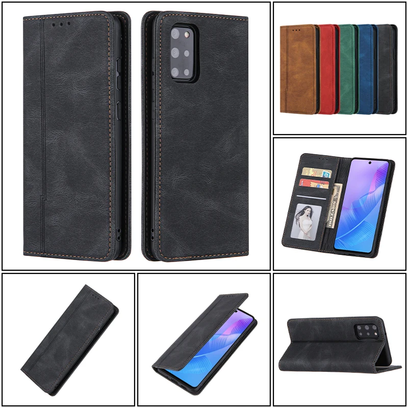 

Magnetic Flip Leather Case For Samsung Galaxy A72 A71 A70 A70S A52 A51 A50 S A716 A516 M10 M40S Card Slot Bracket Wallet Cover