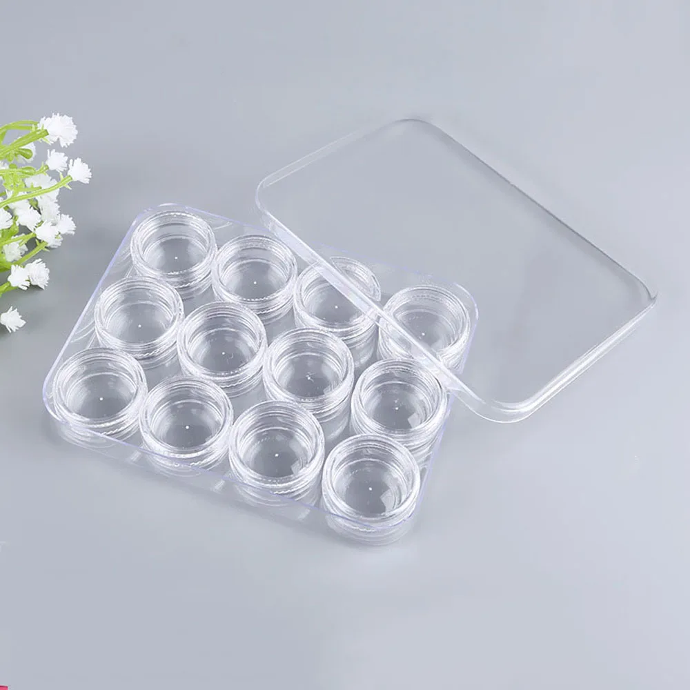 

12 Grid Independent Storage Empty Nail Art Decoration Storage Box Glitter Rhinestone Crystal Beads Accessory Container