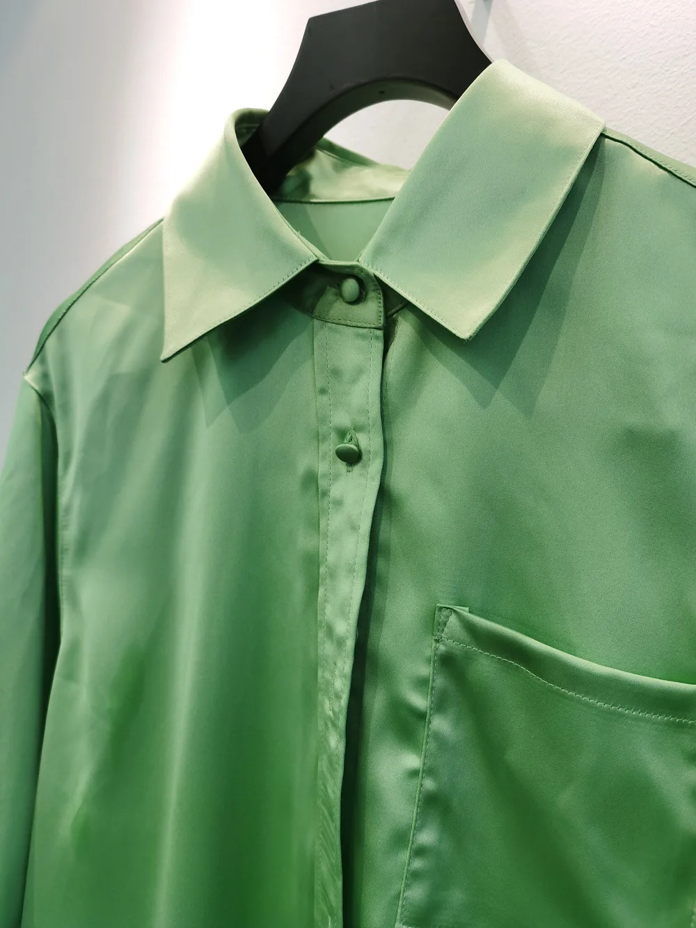 

High Quality Spring and Summer New Polo Collar Single-breasted Shirt Dress Mid-length Front and Short Back Long Dress Women