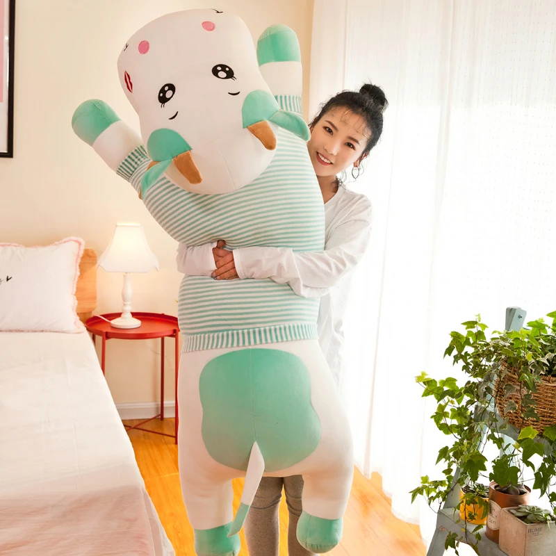 Candice guo plush toy stuffed doll cartoon animal long body cattle cow pillow cushion bedtime story friend kid birthday gift 1pc | Игрушки и