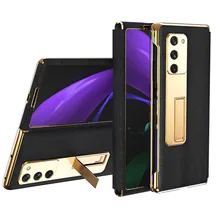 Coque Fold2 5G Funda Flip Case For Samsung Galaxy Z Fold 2 3 Stand PU Leather Shell Phone Case Camera Lens Protector Cover Capa