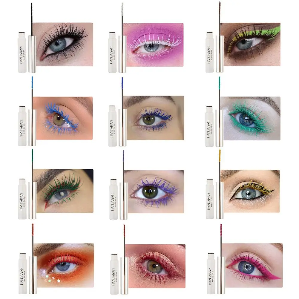12 Colors Double-head Color Mascara Waterproof And Does Not Take Off Makeup Thick Lengthen Mascara Eye Cosmetics