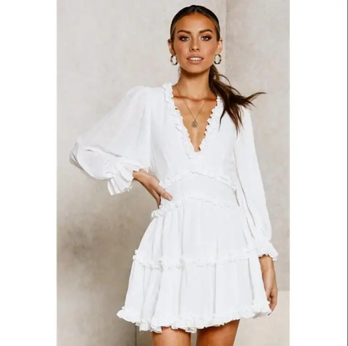 Женское сексуальное платье с глубоким v-образным вырезом и принтом богемное