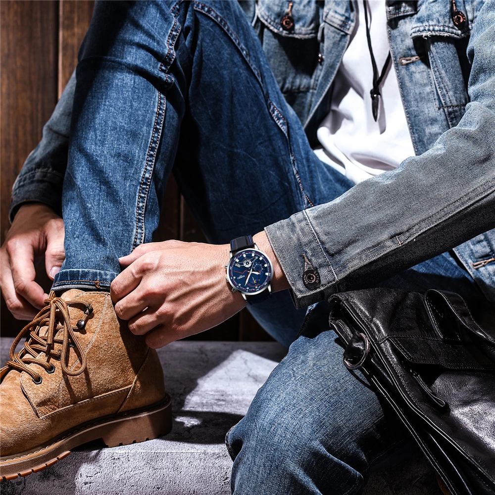 

NIBOSI Quartz Men Watches Top Brand Luxury 30m Waterproof Wristwatches Men Stainless Steel Chronograph Fashion Relogio Masculino