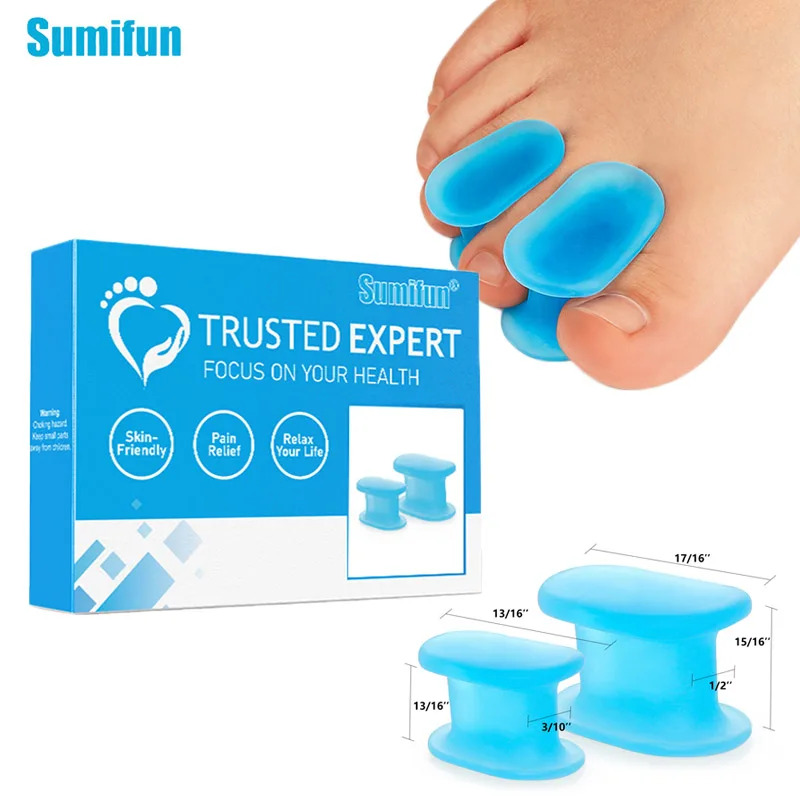 

16Pcs Sumifun Blue Silicone Toes Separator Hallux Toe Valgus Correction Pad Foot Health Care Orthopedic Toe Ectropion Correct