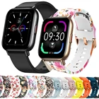 Силиконовый ремешок с принтом для смарт-часов Zeblaze GTS PRO, 20 мм