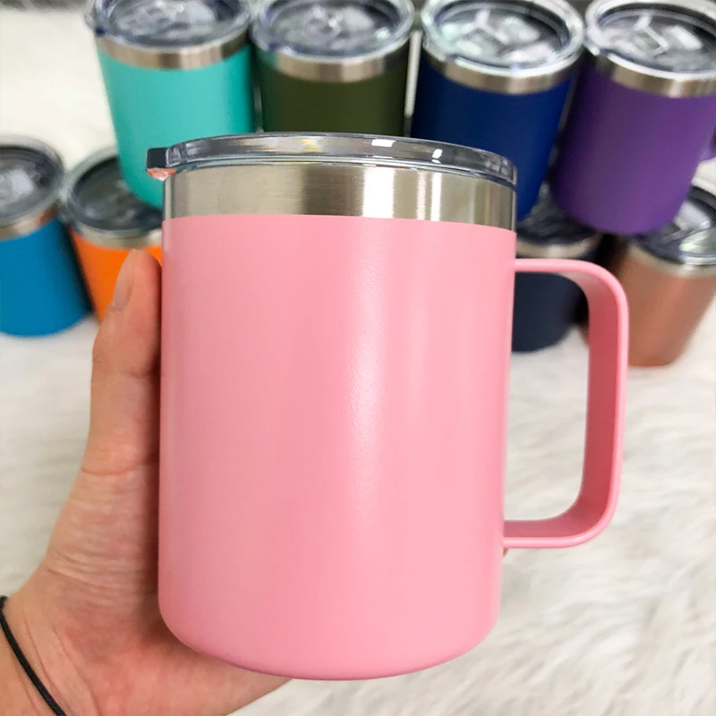 12 унций чашки для кофе с ручкой бутылки водой Нержавеющая сталь двойными