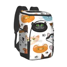 Protable Insulated Thermal Cooler Waterproof Lunch Bag Dog And Cat Picnic Camping Backpack Double Shoulder Wine Bag