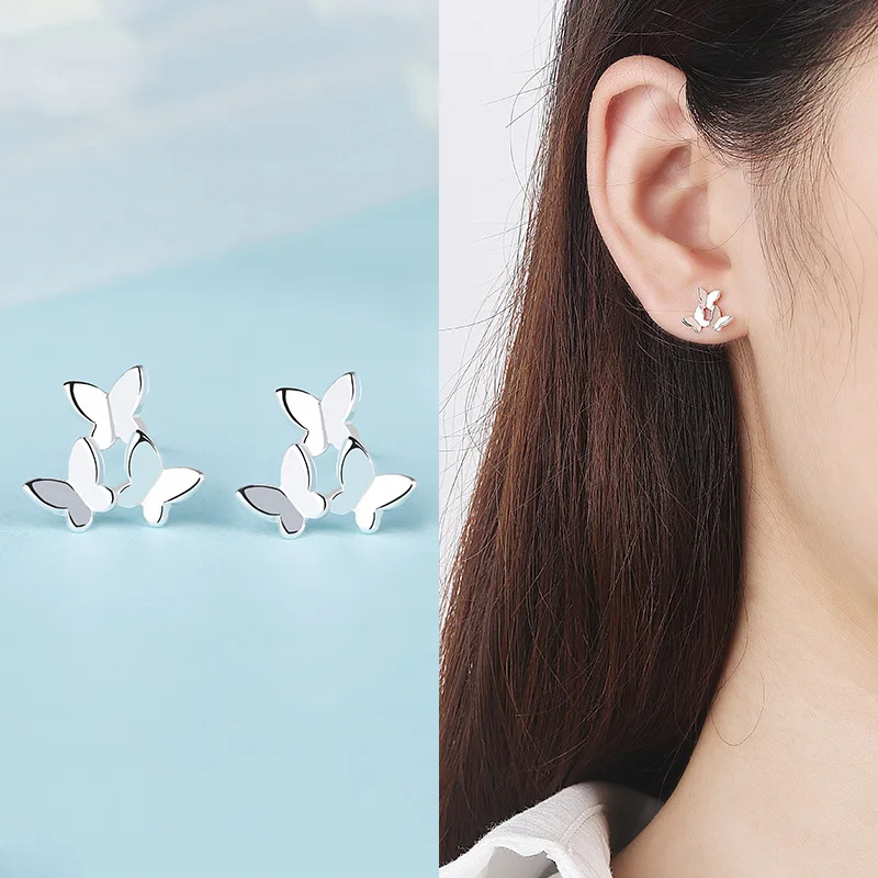 

Высокое качество простой бабочка серьги-гвоздики для женщин подарок для девочек Oorbellen высокого качества очаровательные вечерние Обручальн...