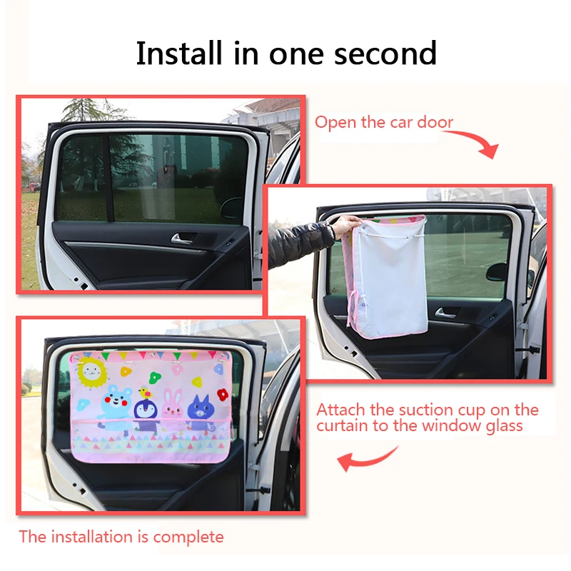 

Car Window Sunshade Cute Cartoon Curtains Blinds Sun Protector Curtains For Bady Woman Uv Protection Accessories