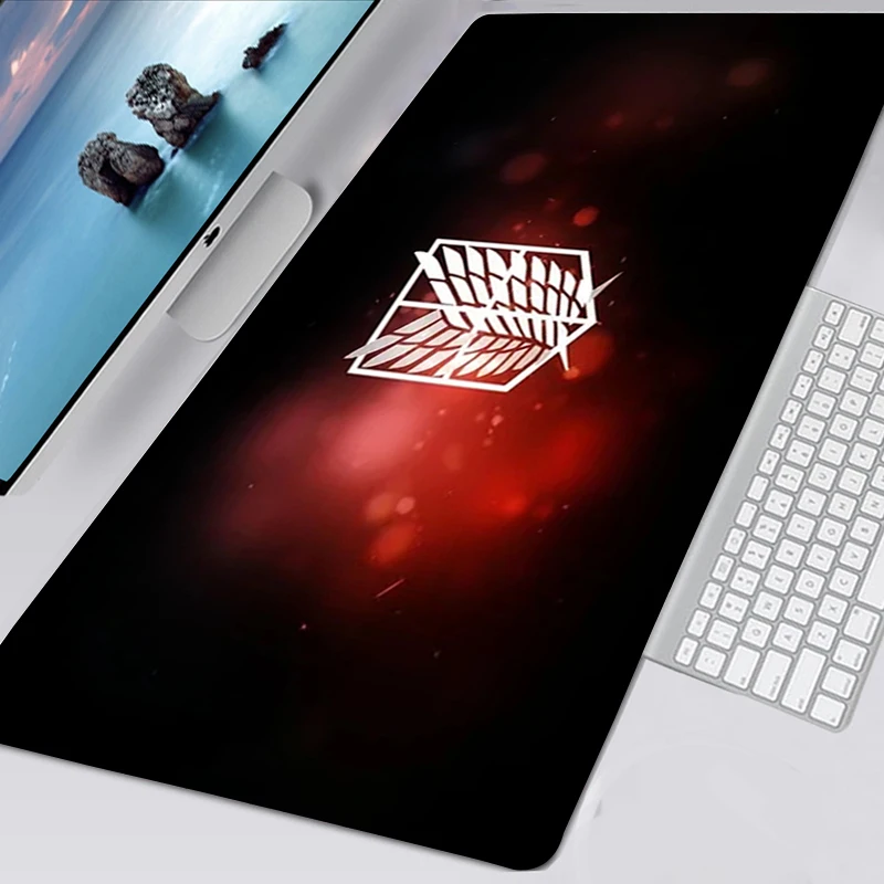 

Large Attack on Titan LOGO 90X30 Mouse Pad Mousepad Kawaii Gaming Accessories Mouse Mat Keyboards Mat Podkladka Pod Mysz Deskmat