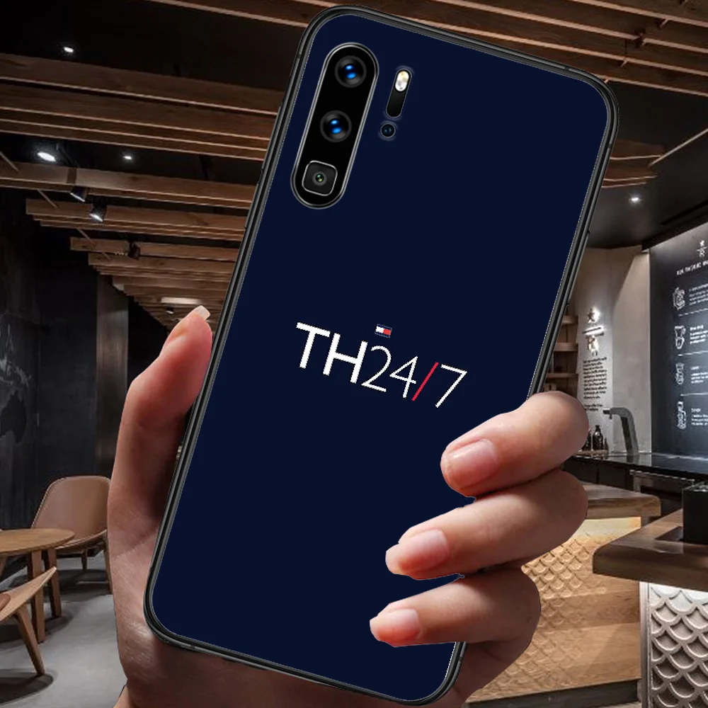 

Blue White Red Stripe American brands Phone Case For Huawei P Mate Smart 10 20 30 40 Lite Z 2019 Pro black Etui Pretty Funda