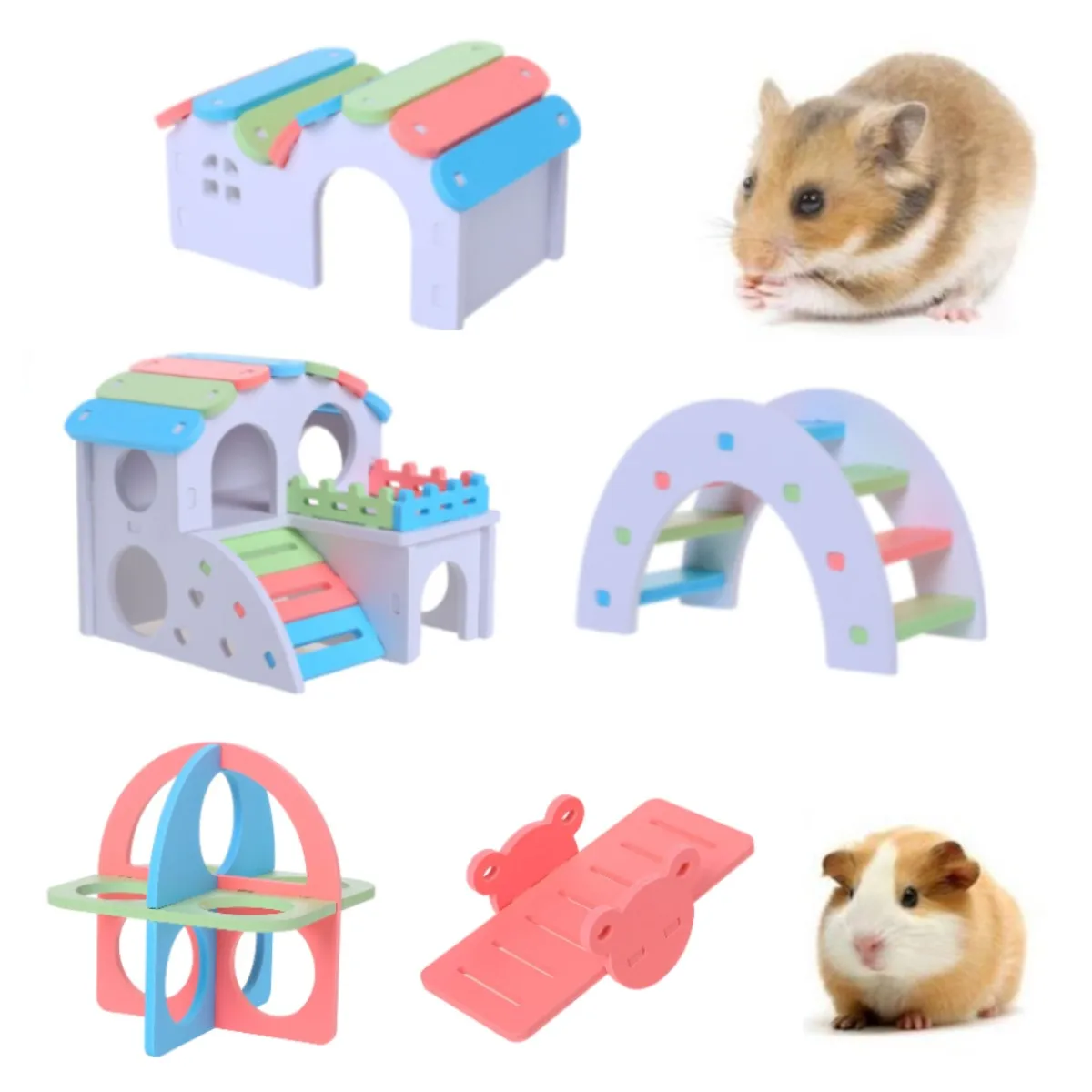 

Hamster Exercise Toy Rainbow Bridge Seesaw Swing Toy Chinchilla Guinea Pig Activity Climb Sport Climb Sport Toy DIY Hamster Cage