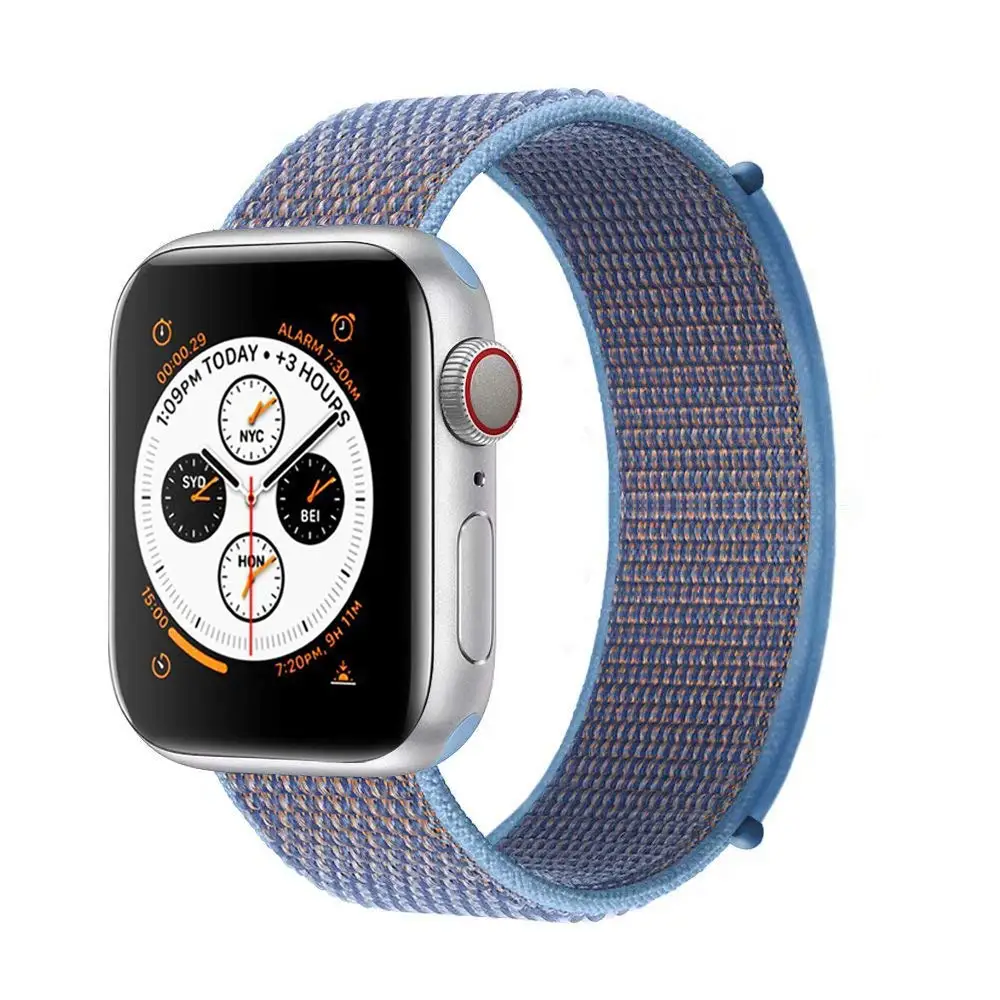 2 Нейлоновый ремешок для наручных часов Apple Watch 4 серии 3/2/1 38 мм 42 мм из мягкой дышащей ткани сменный ремешок Спортивные петли для наручных часов iwatch серии 4 40 мм 44 мм - Цвет ремешка: 2