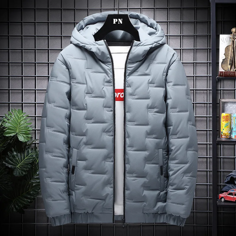 New Men's Cotton Coat Cotton-padded Jacket Men's Down Jacket Bread Coat Hooded Jacket 2021autumn and Winter Casual Zipper Male