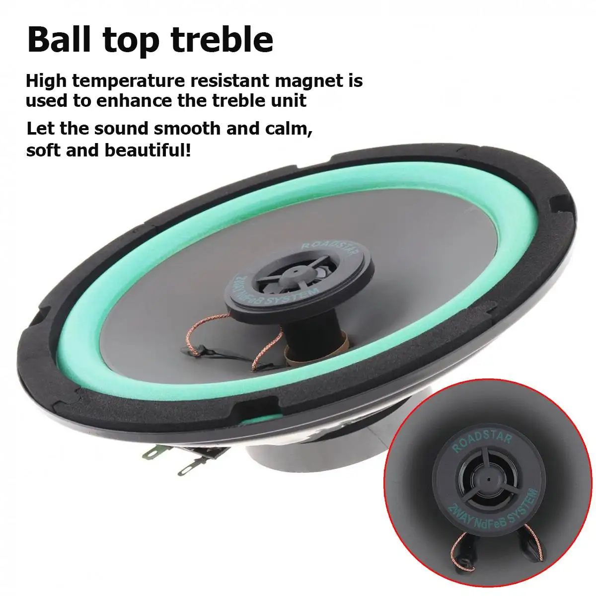 Универсальный автомобильный коаксиальный динамик VO602 с диаметром 6,5 дюйма, мощностью 160 Вт, полным диапазоном частоты и установкой на дверь автомобиля.