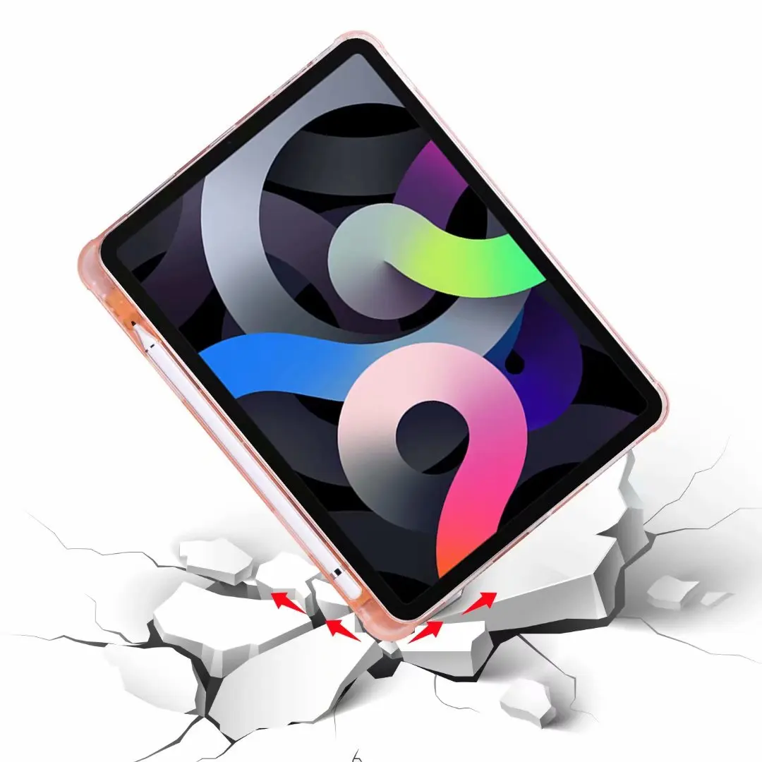 

Translucency Tablet Case For Apple iPad air 4 10.9 2020 Auto Sleep/Wake Smart Shell With Pen Slot Cover Funda For Air4 Case